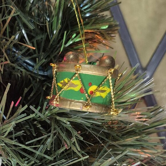 Vintage Wooden Toy Ornaments Train Drum - Picture 7 of 9